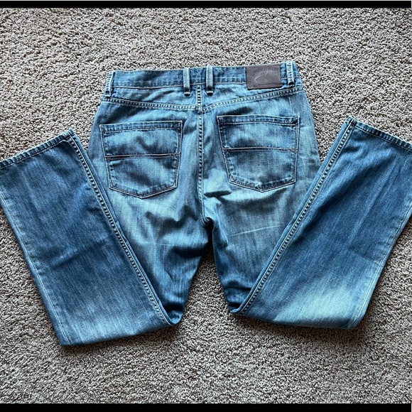 Men’s Indigo Palms Distressed Jeans 35 x 32 - Picture 1 of 5